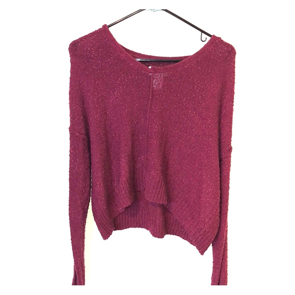 Burgundy high-low sweater
